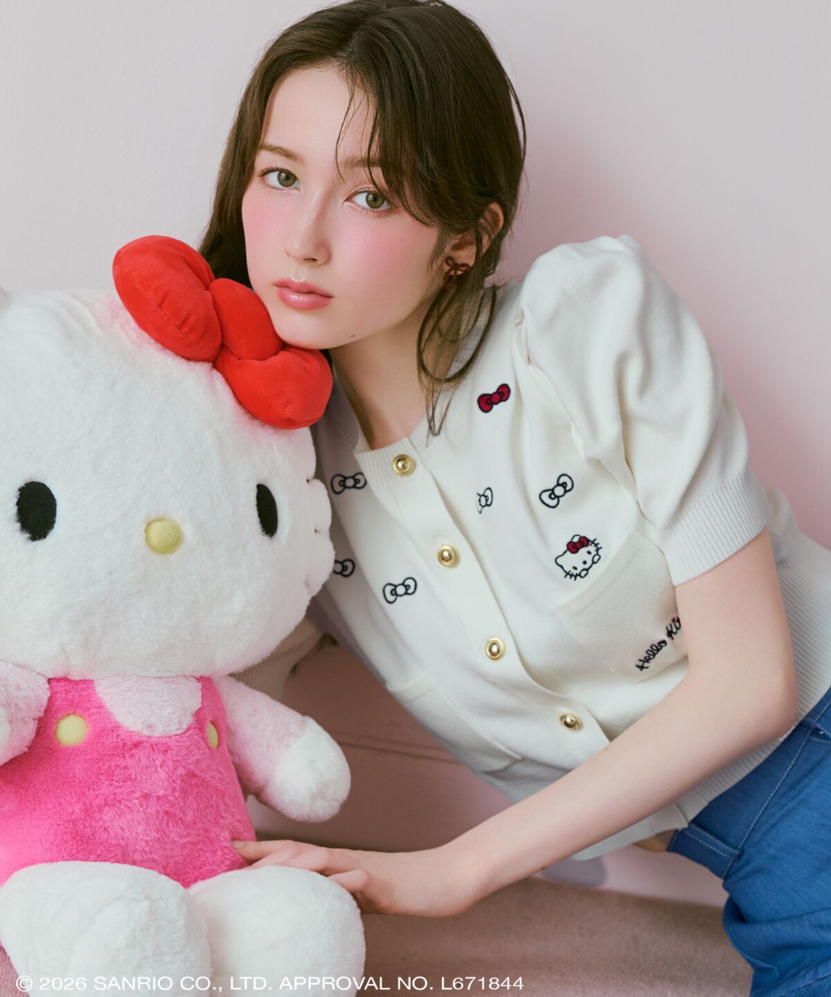 WILLSELECTION「WILLSELECTION&times;HELLO KITTY 刺繍ニットカーディガン」|カーディガン|オフ