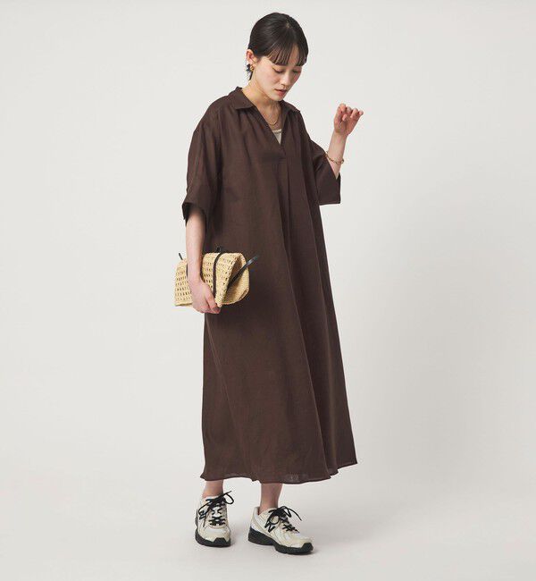 UNITED ARROWS green label relaxing「［size SHORTあり］リネン シャツ ワンピース」|ワンピース|MD.BROWN