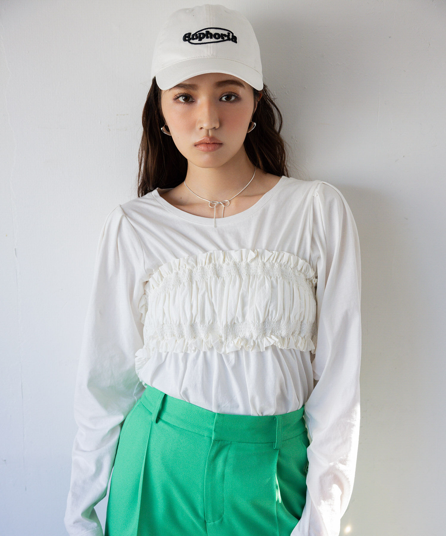 VIS「ビスチェドッキングデザインロングTシャツ」|Tシャツ・カットソー|オフホワイト(15)