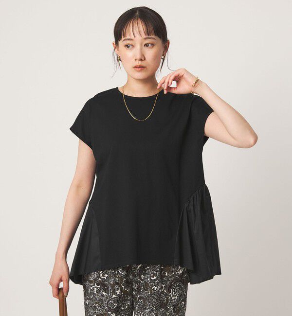 UNITED ARROWS green label relaxing「エアリー ボリューム カットソー 接触冷感」|Tシャツ・カットソー|BLACK