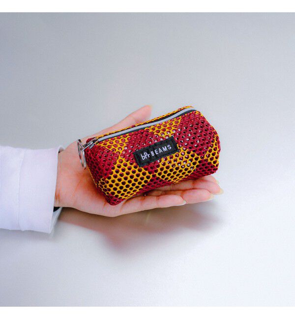 bPr BEAMS「ダイヤモンド メッシュ ポーチ XS」|ポーチ|RED/ORANGE