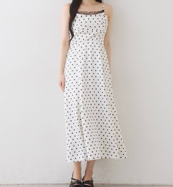  「【WEB限定】肩リボンドレープロングワンピース」|ワンピース|