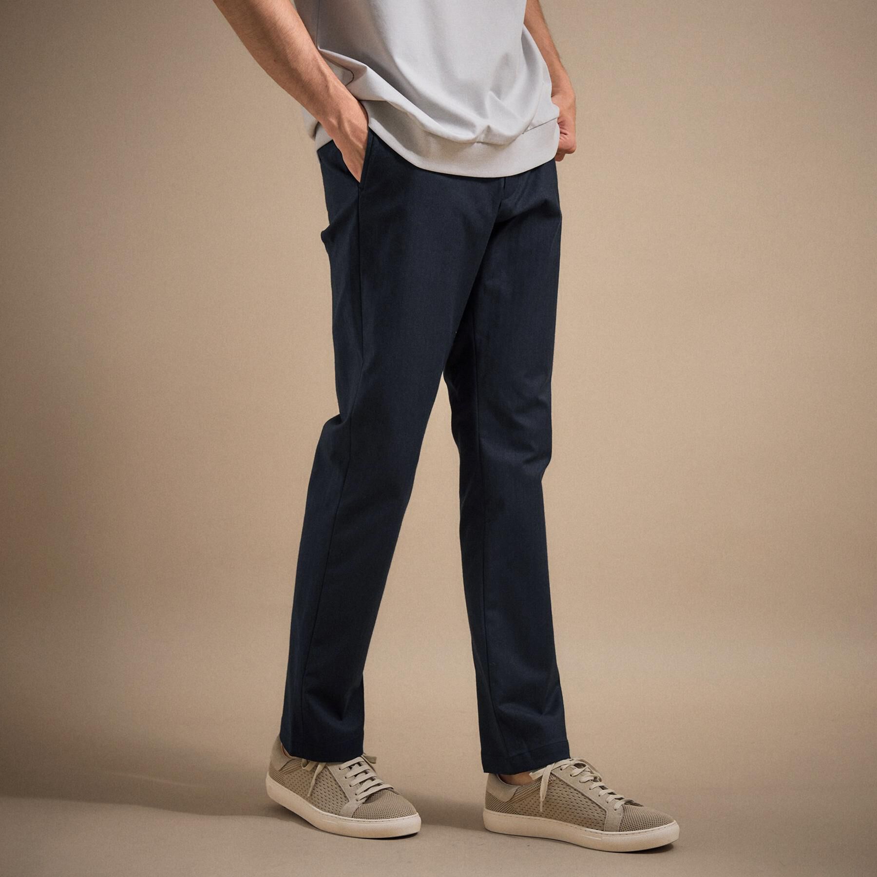 TAKEO KIKUCHI「【銘品】播州織り ヘリンボン ストレートパンツ」|その他|ネイビー(094)