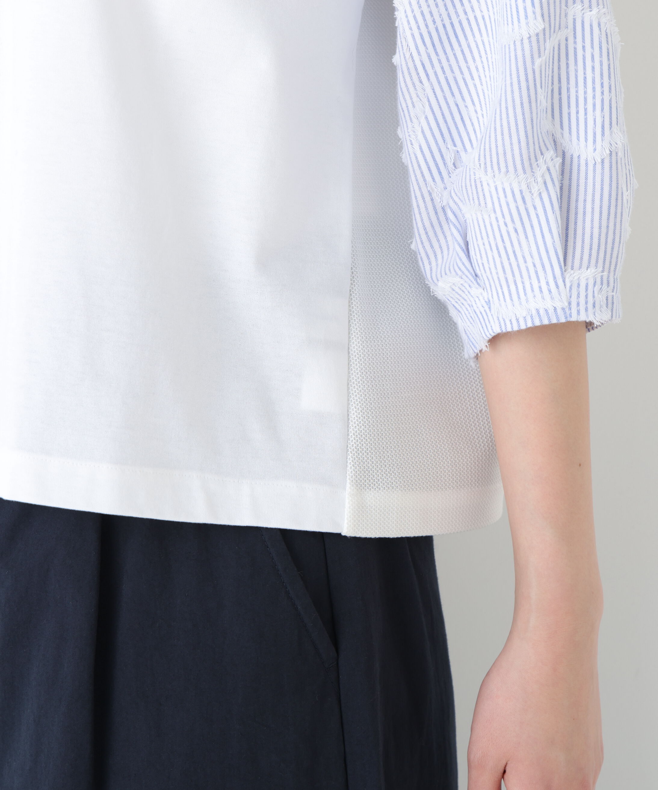  「◆カットジャガードストライプトップス」|Tシャツ・カットソー|