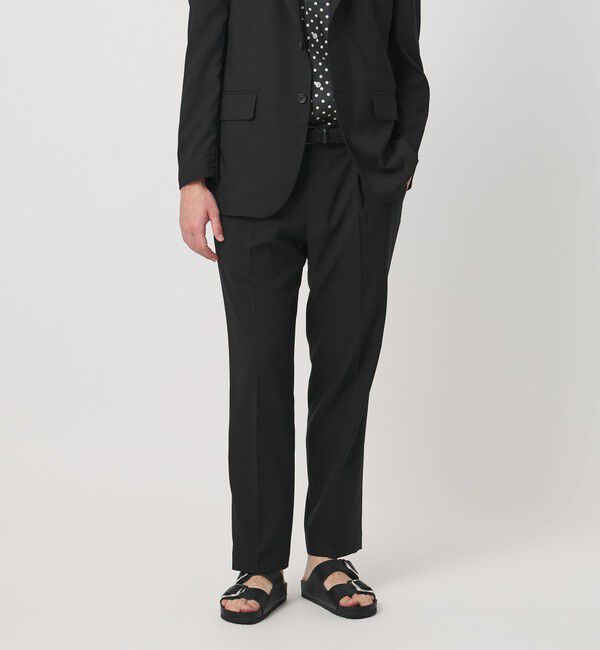 UNITED ARROWS「＜District＞ポリエステル トロピカル 1プリーツ テーパード パンツ」|スーツ|BLACK