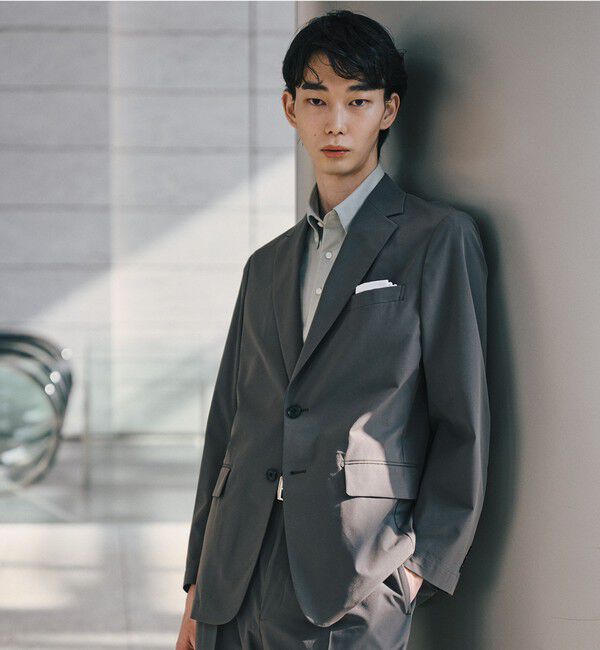 UNITED ARROWS green label relaxing「A+ PERTEX UNLIMITED コットンライク リラックス セットアップジャケット -ウォッシャブル・ストレッチ・撥」|テーラードジャケット|OLIVE
