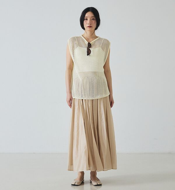 abahouse mavie「【夏のレイヤードに】メッシュニットノースリーブ」|ニット・セーター|