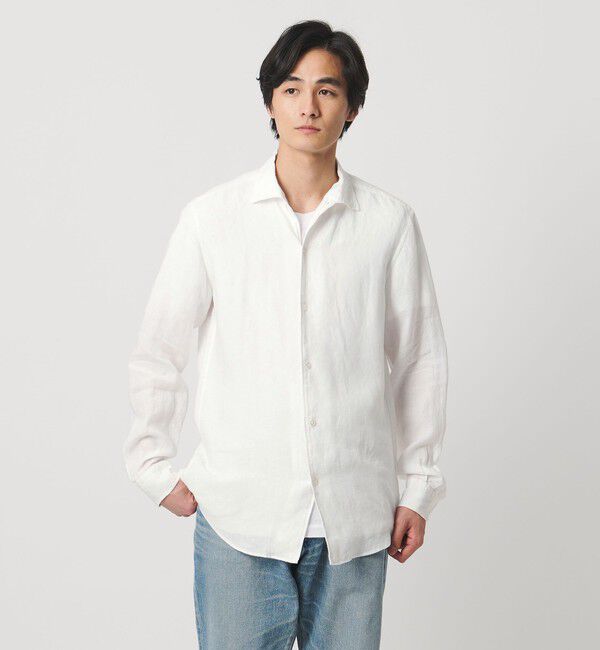 UNITED ARROWS「LIBECO リネン オープンカラー シャツ」|シャツ・ブラウス|
