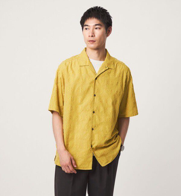 UNITED ARROWS green label relaxing「コットン ジャカード オープンカラー 半袖 シャツ」|シャツ・ブラウス|MUSTARD