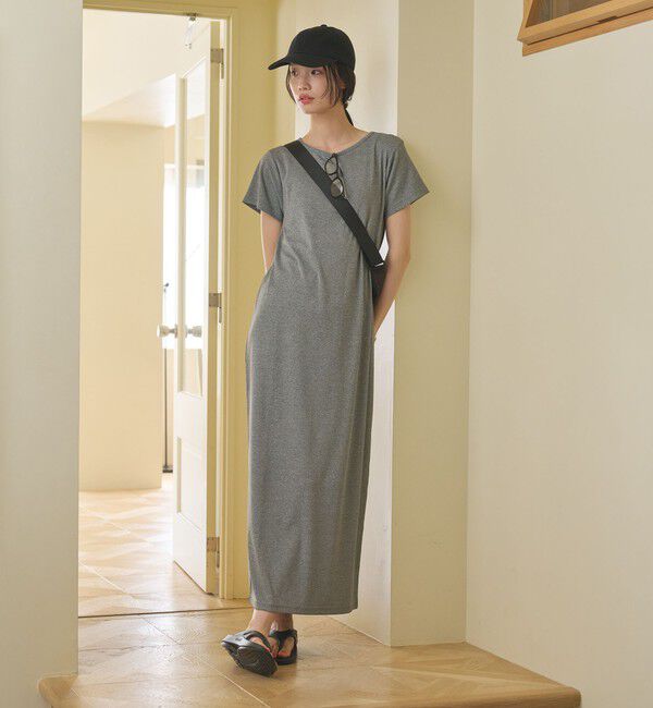 BEAUTY&YOUTH UNITED ARROWS「【WEB限定】リブショートスリーブ カットソーワンピース」|ワンピース|MD.GRAY