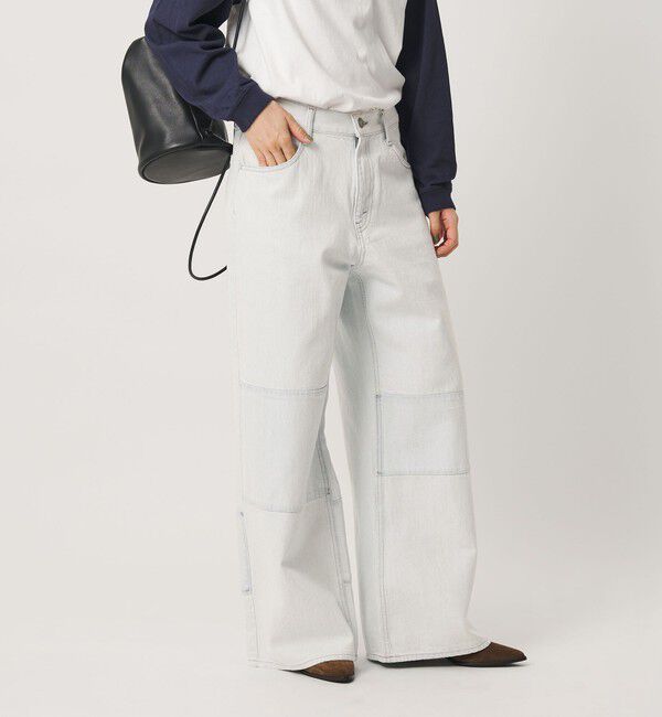 BEAUTY&YOUTH UNITED ARROWS「パッチワーク ワイド フレア デニムパンツ」|デニム|
