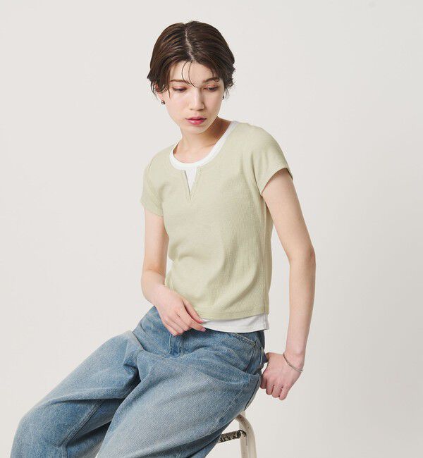 BEAUTY&YOUTH UNITED ARROWS「ヘンリーネック レイヤード Tシャツ」|Tシャツ・カットソー|