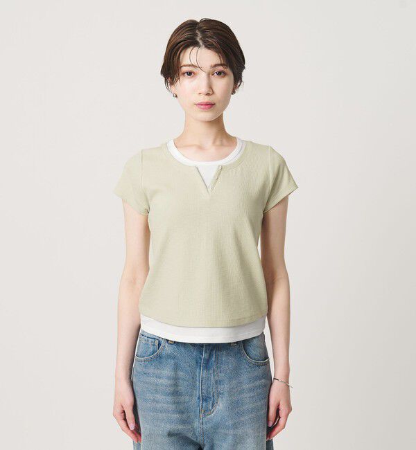 BEAUTY&YOUTH UNITED ARROWS「ヘンリーネック レイヤード Tシャツ」|Tシャツ・カットソー|