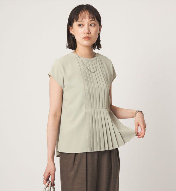 UNITED ARROWS green label relaxing「プリーツ キリカエ フレンチスリーブ ブラウス」|シャツ・ブラウス|LIME