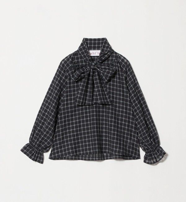 UNITED ARROWS「＜dahl&rsquo;ia＞ボウタイ チェック シャツ ブラウス」|シャツ・ブラウス|BLACK