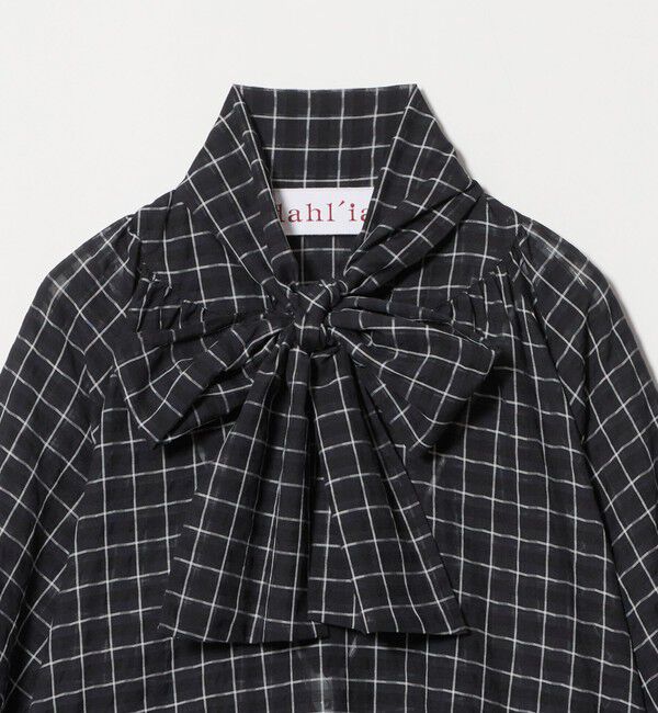 UNITED ARROWS「＜dahl&rsquo;ia＞ボウタイ チェック シャツ ブラウス」|シャツ・ブラウス|