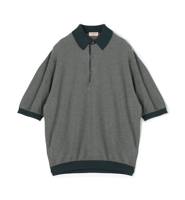 TOMORROWLAND MENS「【別注】JOHN SMEDLEY 30Gハニカム編み ニットポロ ISIS」|ニット・セーター|58 グリーン系