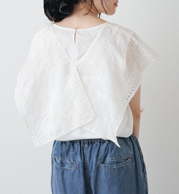  「スクエア刺繍レースブラウス」|シャツ・ブラウス|