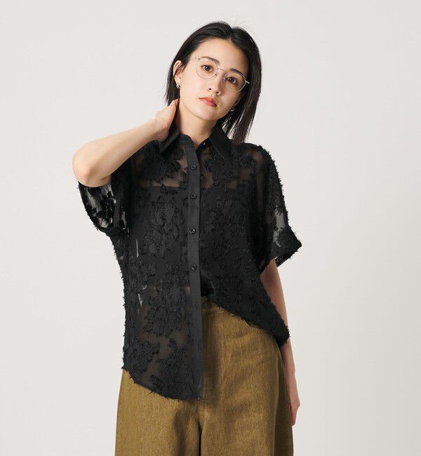 BEAUTY&YOUTH UNITED ARROWS「【別注】＜GHOSPELL＞フリンジ ショートスリーブ シャツ」|シャツ・ブラウス|BLACK