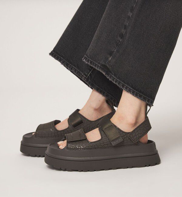 UNITED ARROWS green label relaxing「＜UGG＞ゴールデングロウ エンボスト サンダル」|サンダル|DK.GRAY