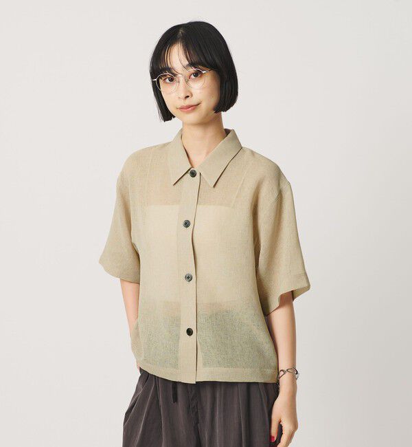 BEAUTY&YOUTH UNITED ARROWS「ポリエステル メッシュ ショートスリーブシャツ」|シャツ・ブラウス|LIME