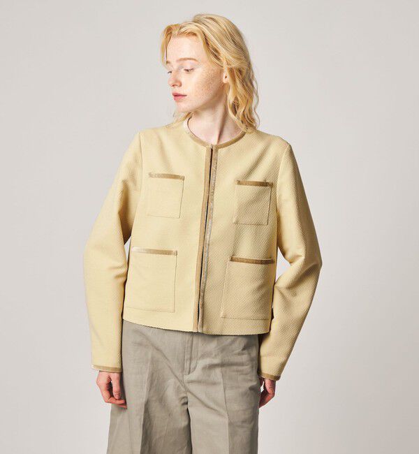 STEVEN ALAN「＜Steven Alan＞ジャガード ブルゾン」|ノーカラージャケット|CREAM