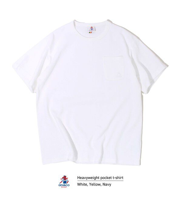 GLOSTER「【GEVACO/ゲバコ】ベーシックオープンエンド天竺ポケット刺繍Tシャツ」|Tシャツ・カットソー|ホワイト
