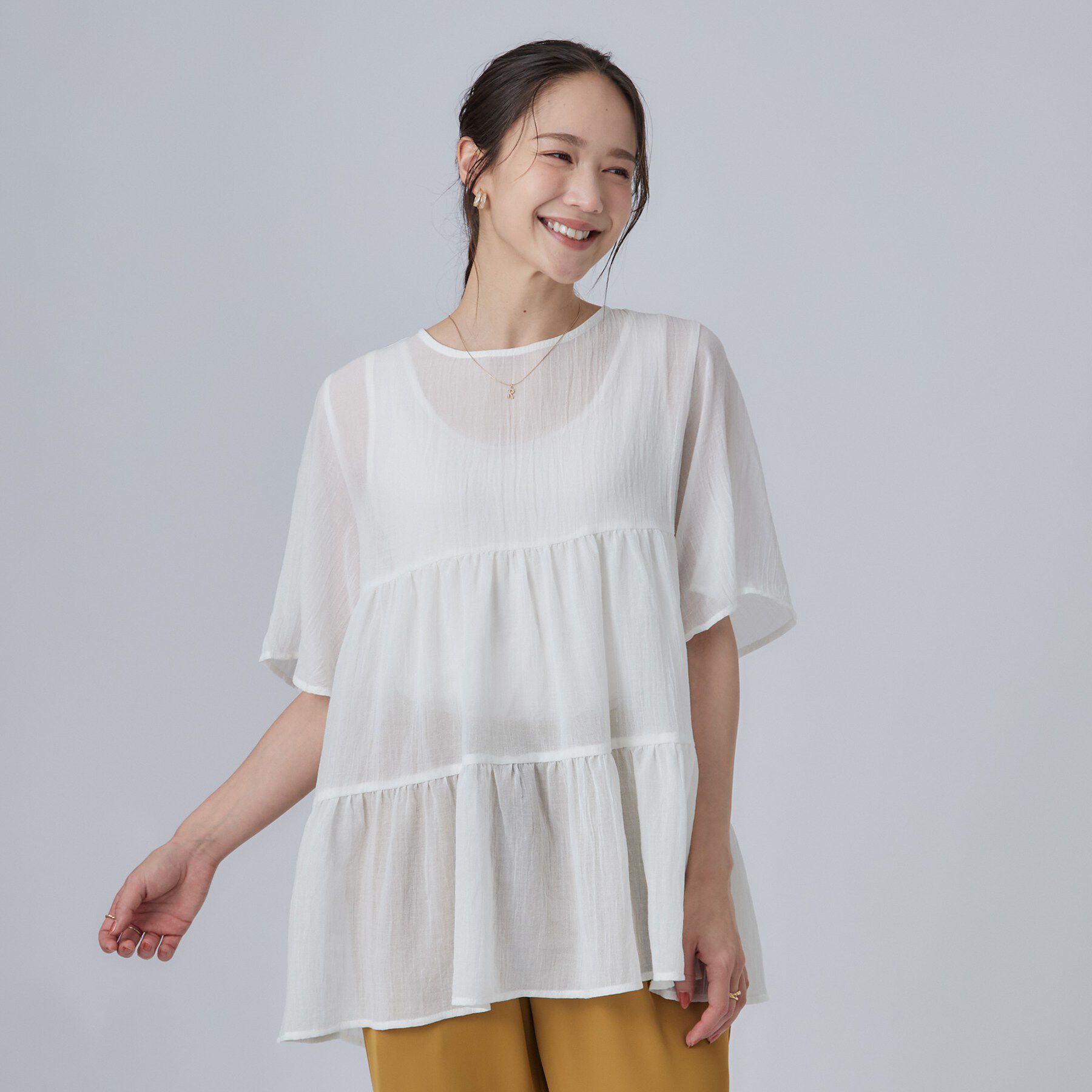 SHOO･LA･RUE「ワッシャーティアードブラウス」|シャツ・ブラウス|
