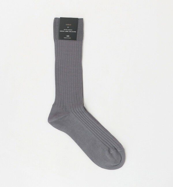 UNITED ARROWS green label relaxing「【別注】＜ADRIAN＞GLR リブ ソックス」|ソックス|DK.GRAY