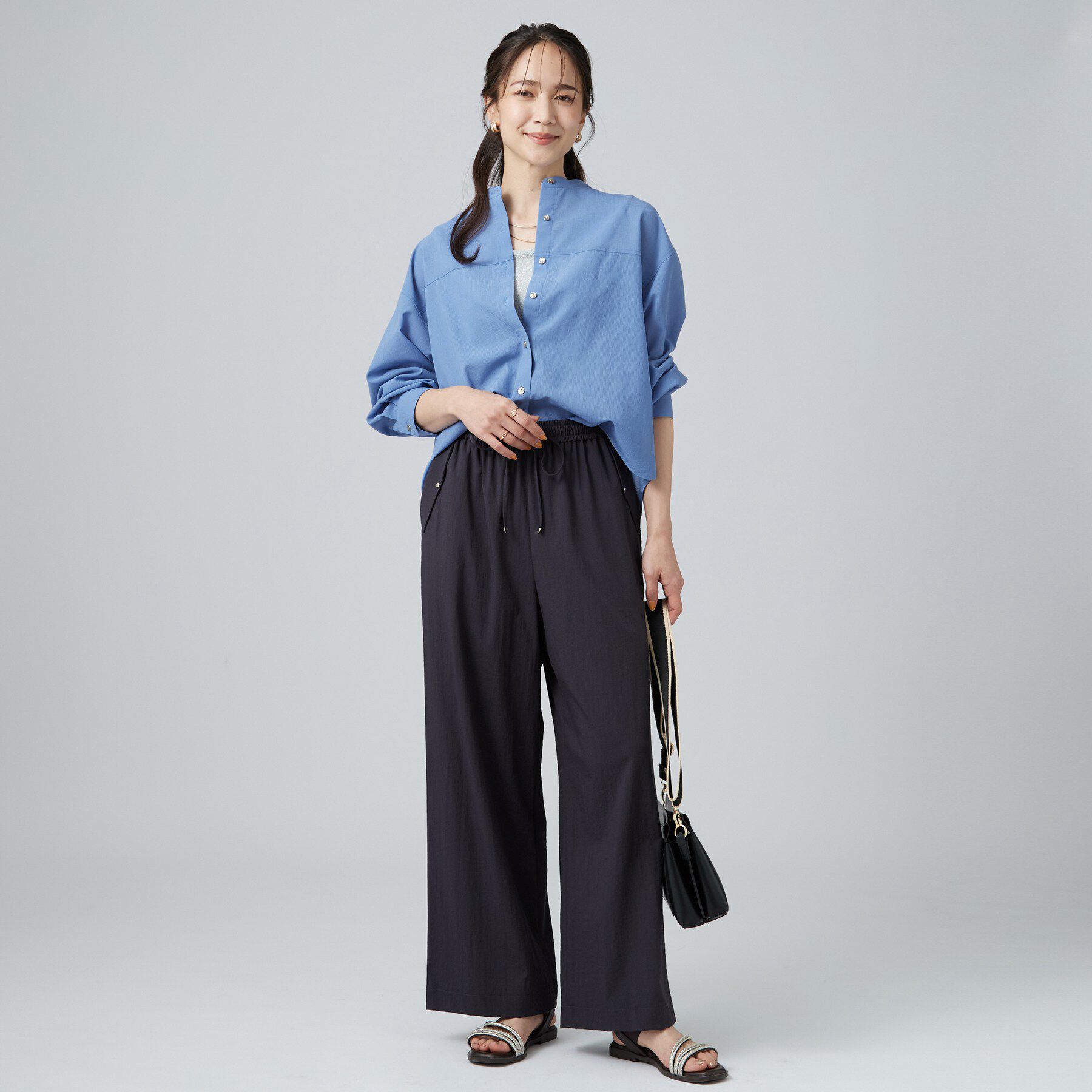 SHOO･LA･RUE「【さらり快適】通気性の良い シアーショート丈シャツ」|シャツ・ブラウス|