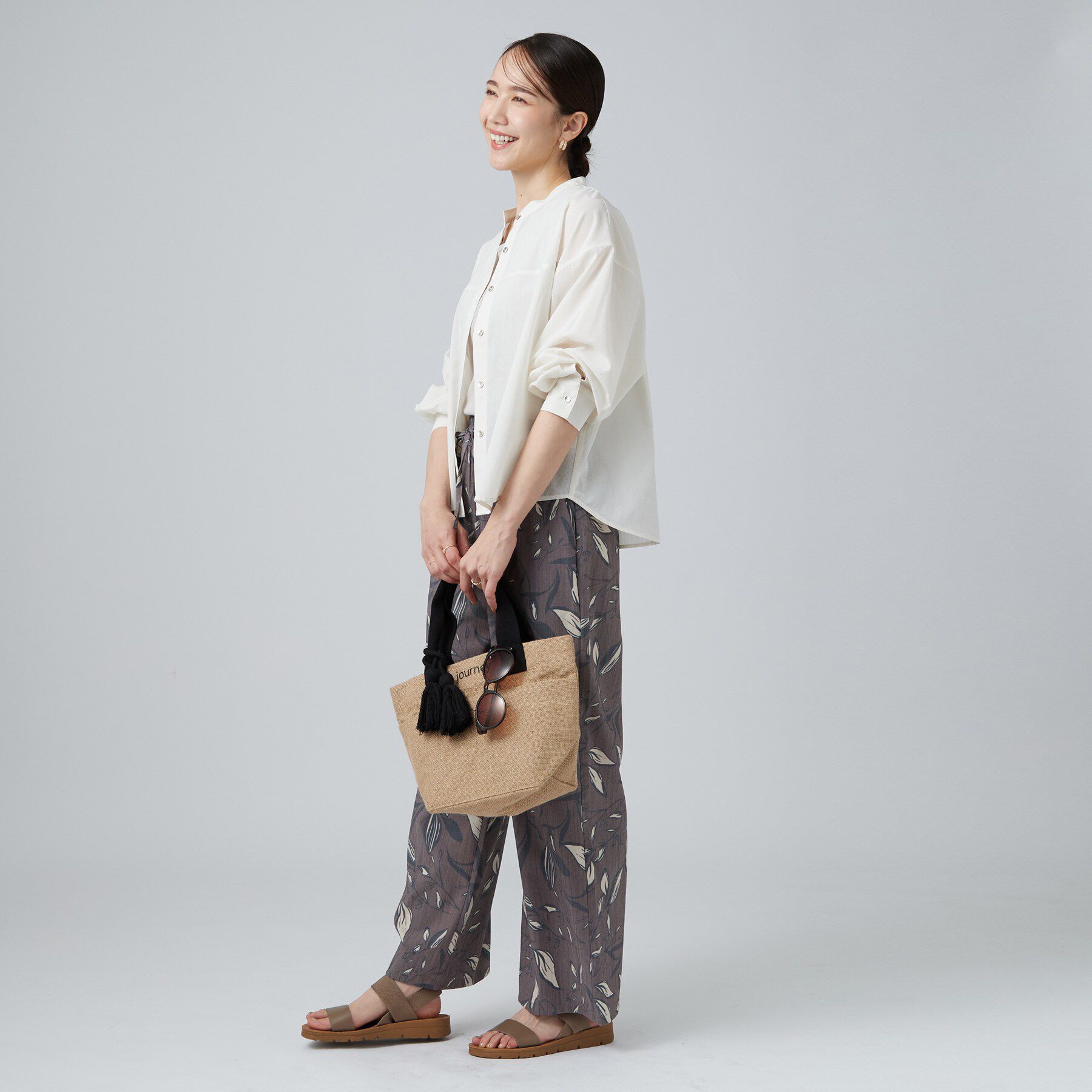 SHOO･LA･RUE「【さらり快適】通気性の良い シアーショート丈シャツ」|シャツ・ブラウス|