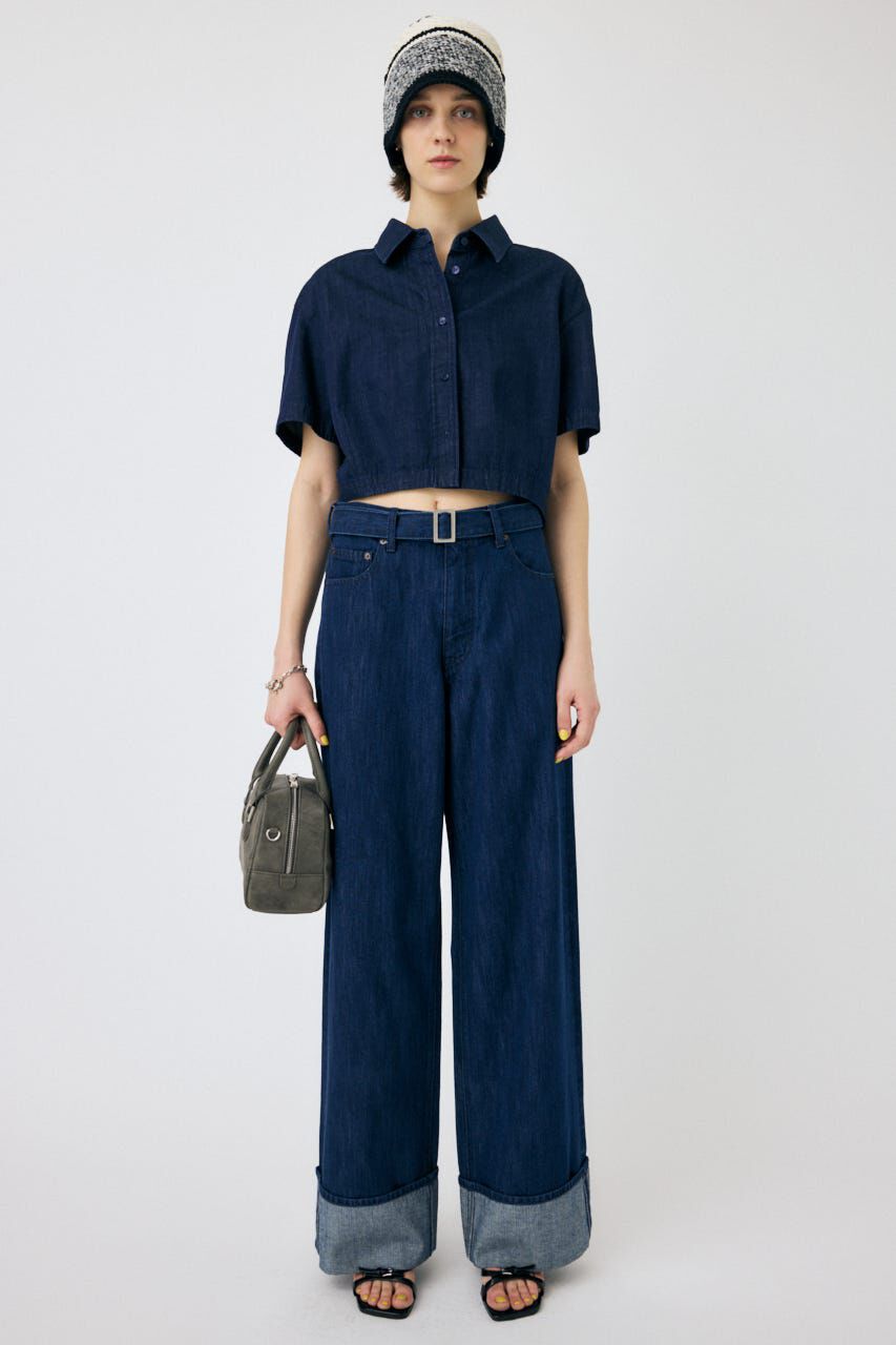 MOUSSY「DENIM CROP シャツ」|シャツ・ブラウス|