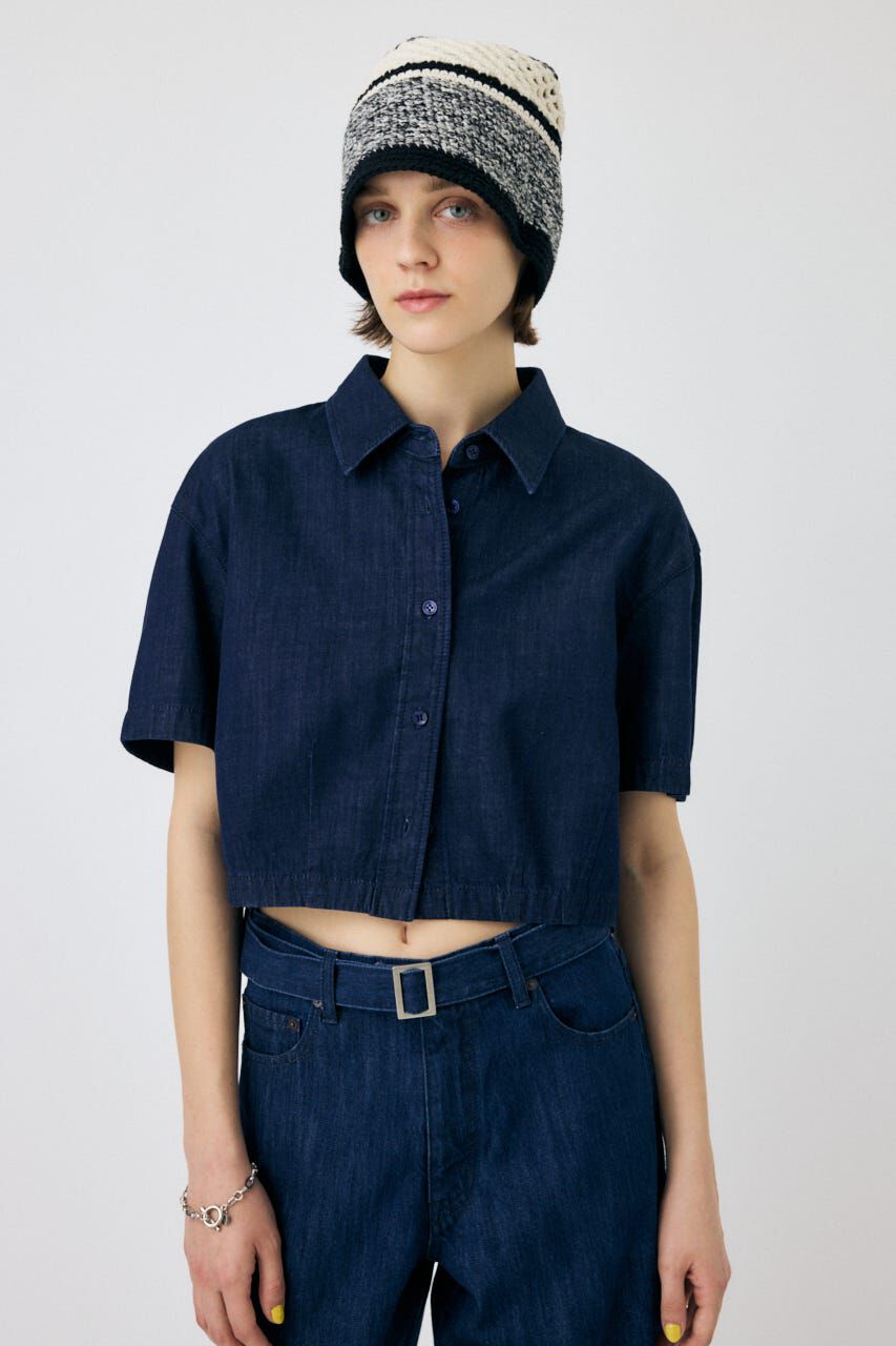 MOUSSY「DENIM CROP シャツ」|シャツ・ブラウス|