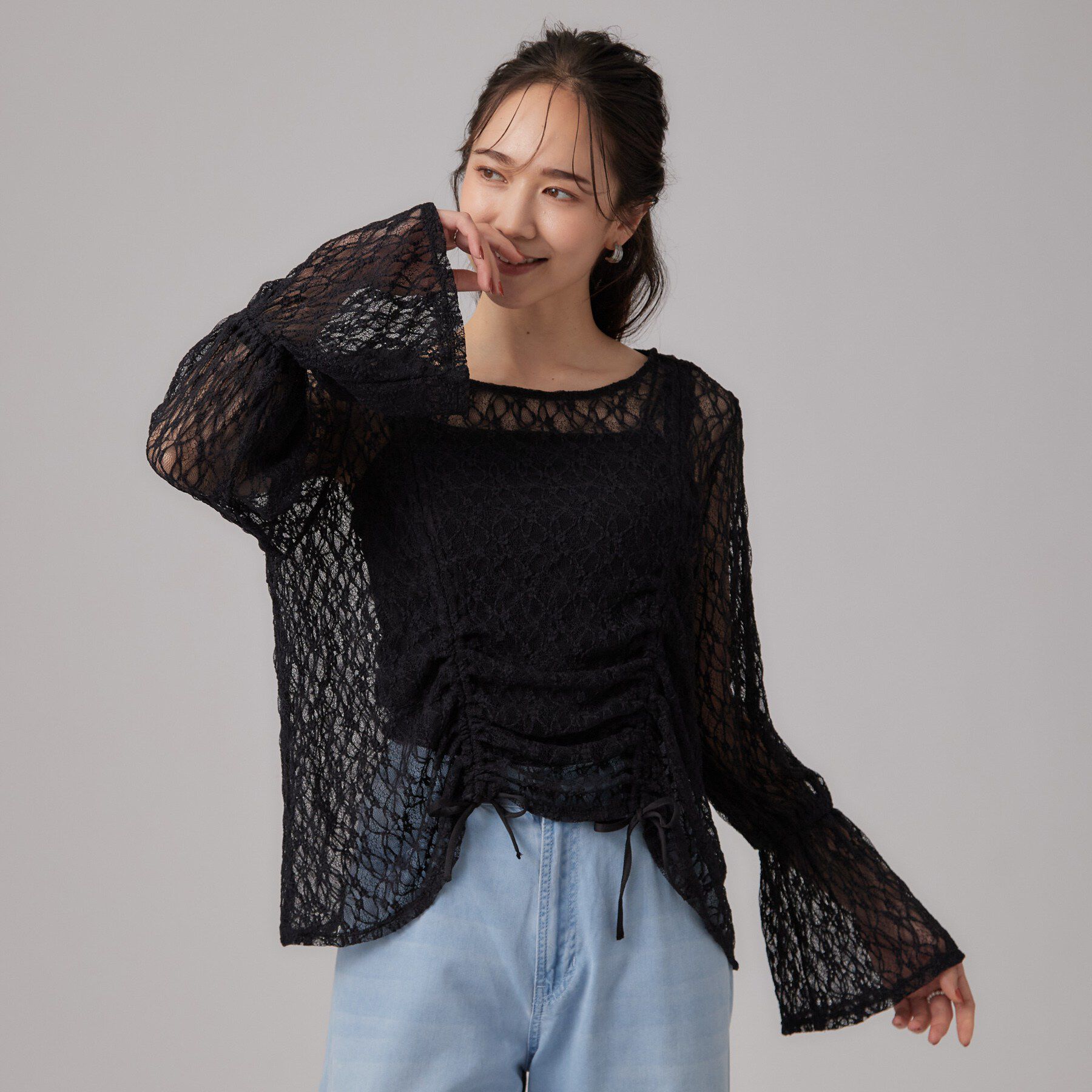 SHOO･LA･RUE「レイヤードスタイルに活躍する レースシャーリングトップス」|Tシャツ・カットソー|