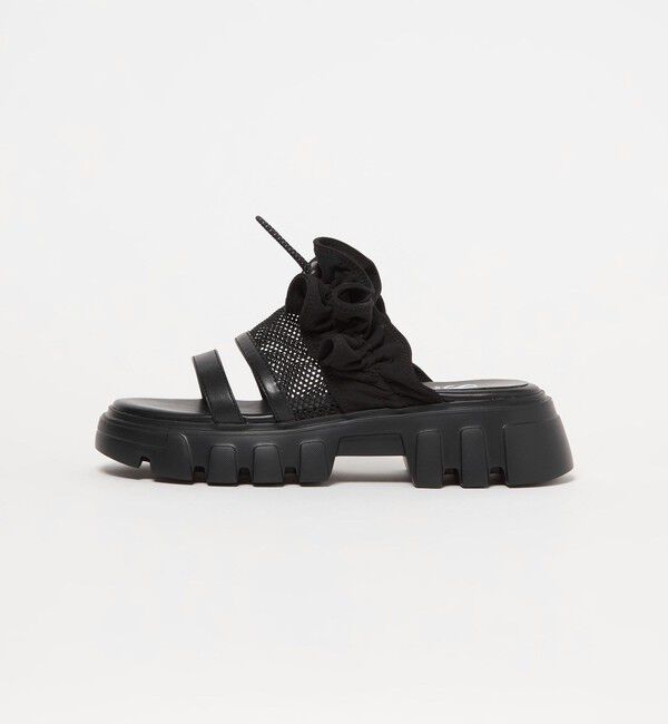 ODETTE E ODILE「＜SY＞フリルメッシュ サンダル50」|サンダル|BLACK