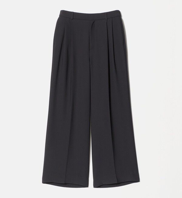 UNITED ARROWS「ポリエステル 2タック ワイドパンツ ‐吸水速乾 帯電防止 接触冷感‐」|スラックス|BLACK