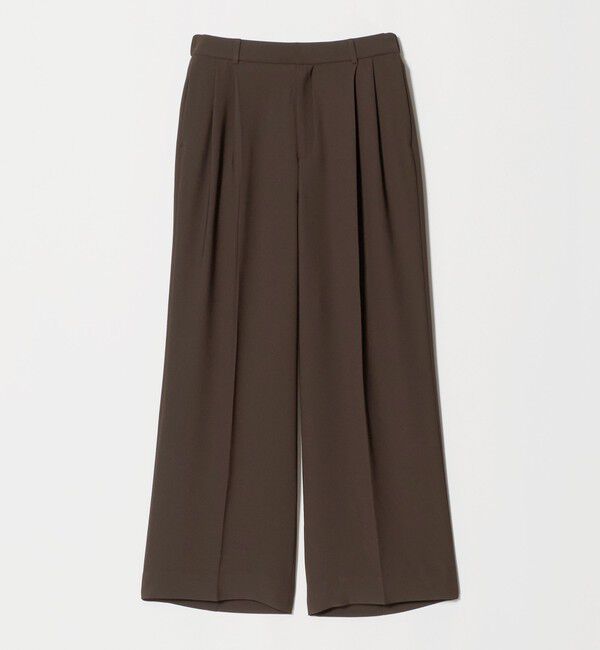 UNITED ARROWS「ポリエステル 2タック ワイドパンツ ‐吸水速乾 帯電防止 接触冷感‐」|スラックス|DK.BROWN
