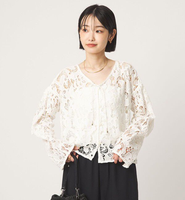 UNITED ARROWS green label relaxing「カットワークレース ブラウス」|シャツ・ブラウス|OFF WHITE