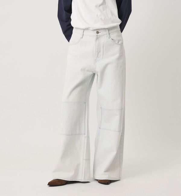 BEAUTY&YOUTH UNITED ARROWS「パッチワーク ワイド フレア デニムパンツ」|デニム|LT.BLUE