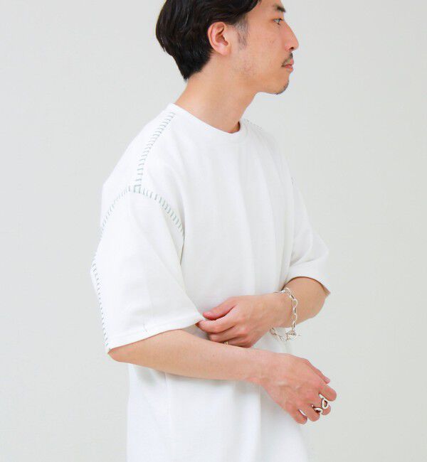 GLOSTER「【セットアップ対応】カルゼラダーステッチ クルーネックTシャツ」|Tシャツ・カットソー|ホワイト