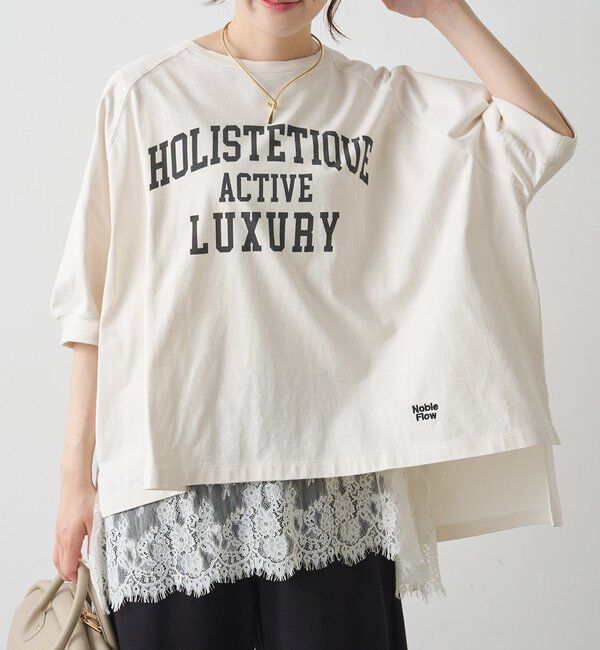  「USAコットンカレッジロゴTシャツ」|Tシャツ・カットソー|アイボリー