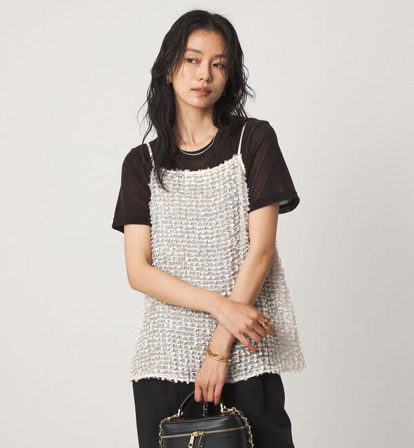 UNITED ARROWS green label relaxing「シアー ジャガード キャミソール」|キャミソール|OFF WHITE