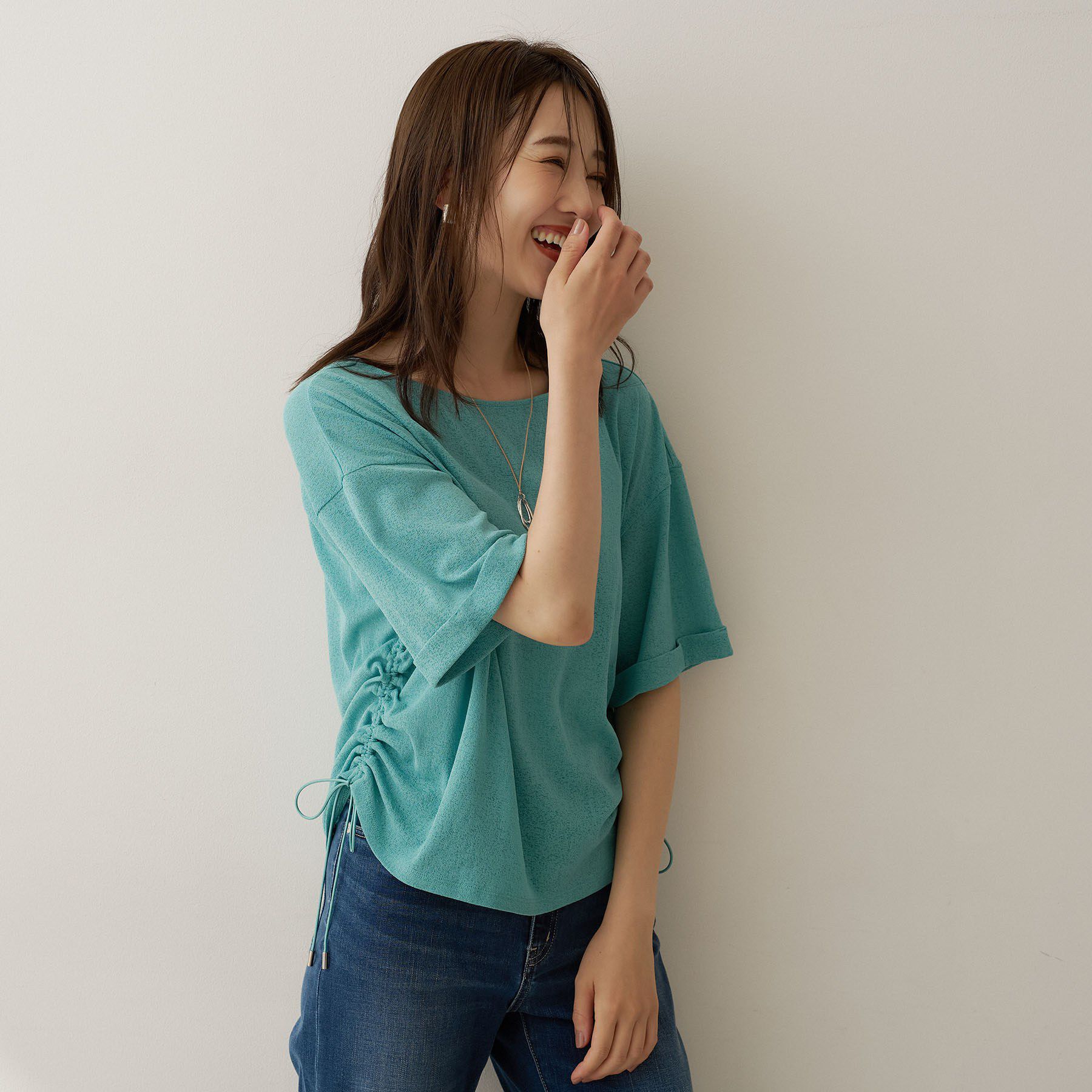 UNTITLED「ドロストプルオーバージャージ」|Tシャツ・カットソー|グリーン(022)