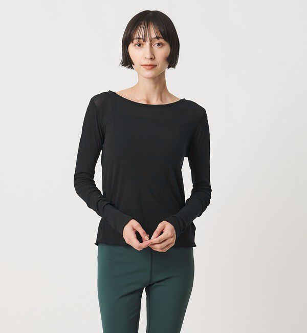 UNITED ARROWS「＜MIYAGI YUKA&times;TO UNITED ARROWS＞テレコ ロングスリーブ カットソー」|Tシャツ・カットソー|BLACK