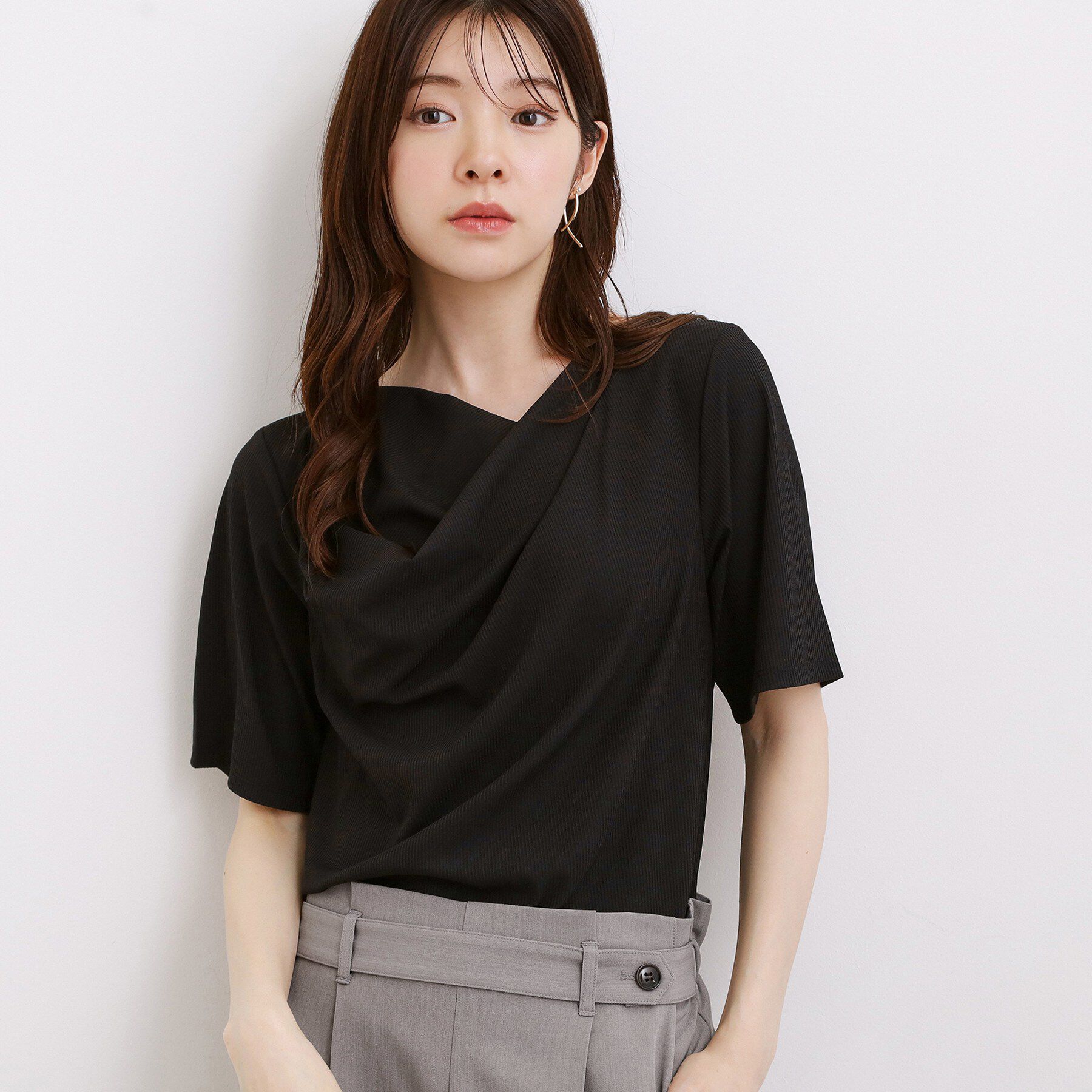 grove「ドレープネックテレコTシャツ」|Tシャツ・カットソー|
