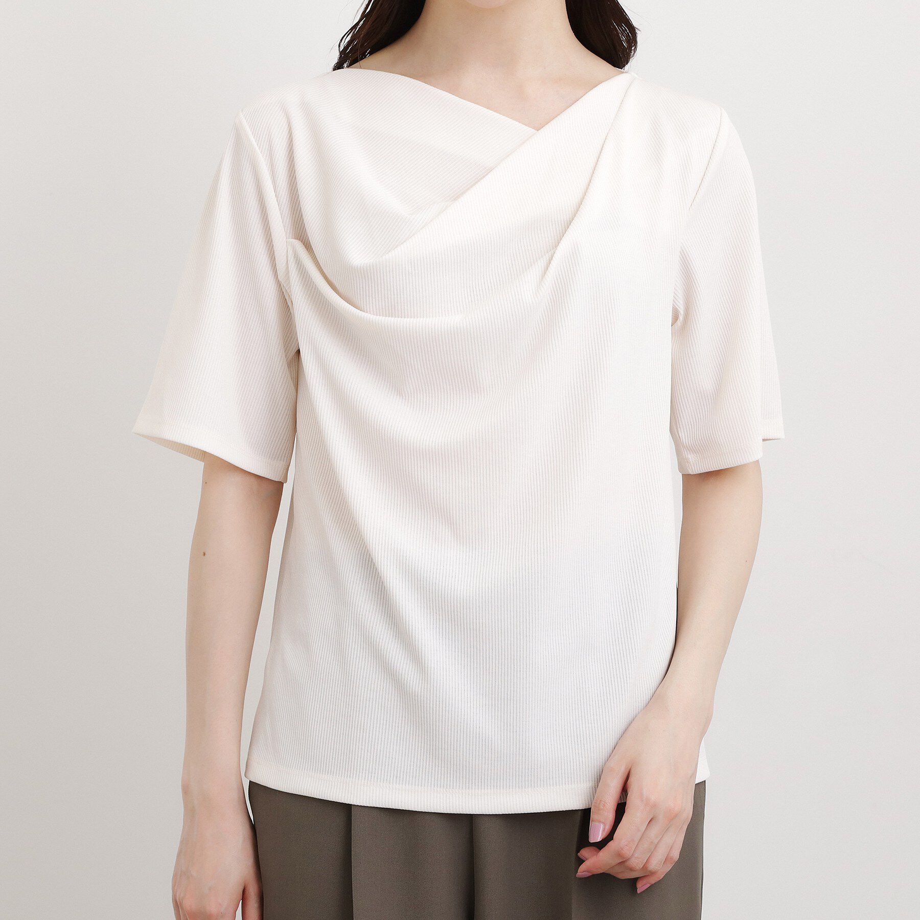 grove「ドレープネックテレコTシャツ」|Tシャツ・カットソー|