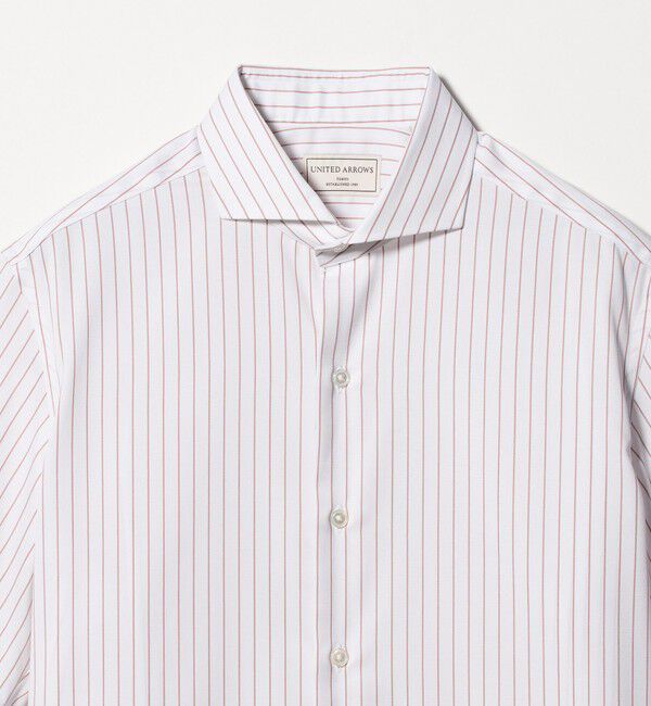 UNITED ARROWS「イージーケア AG パナマ ショートスリーブ ストライプ カッタウェイカラーシャツ 抗菌防臭 通気性」|シャツ・ブラウス|