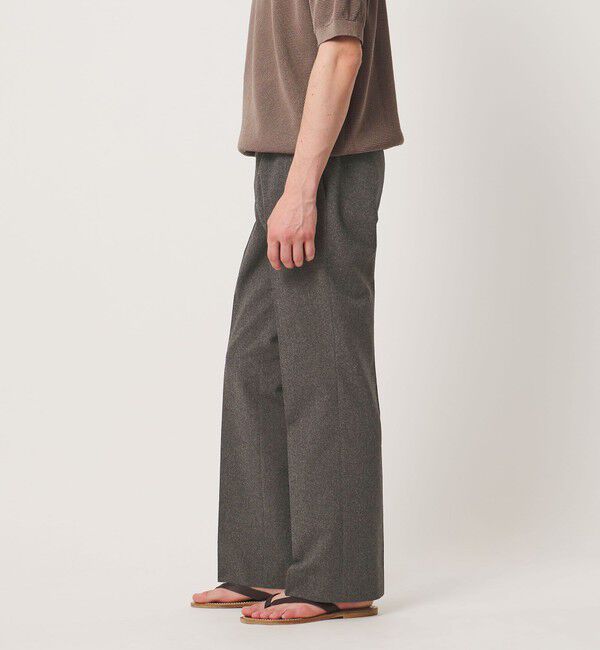 UNITED ARROWS「ポリエステル リネンライク セミフレアトラウザーズ」|スラックス|DK.GRAY