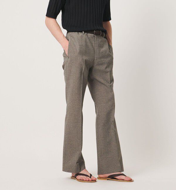 UNITED ARROWS「ポリエステル リネンライク セミフレアトラウザーズ」|スラックス|