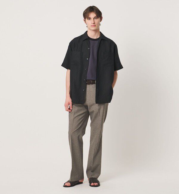 UNITED ARROWS「ポリエステル リネンライク セミフレアトラウザーズ」|スラックス|